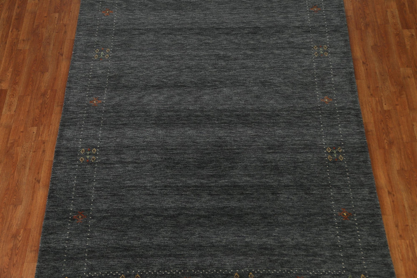 Charcoal Wool Gabbeh Area Rug 7x10