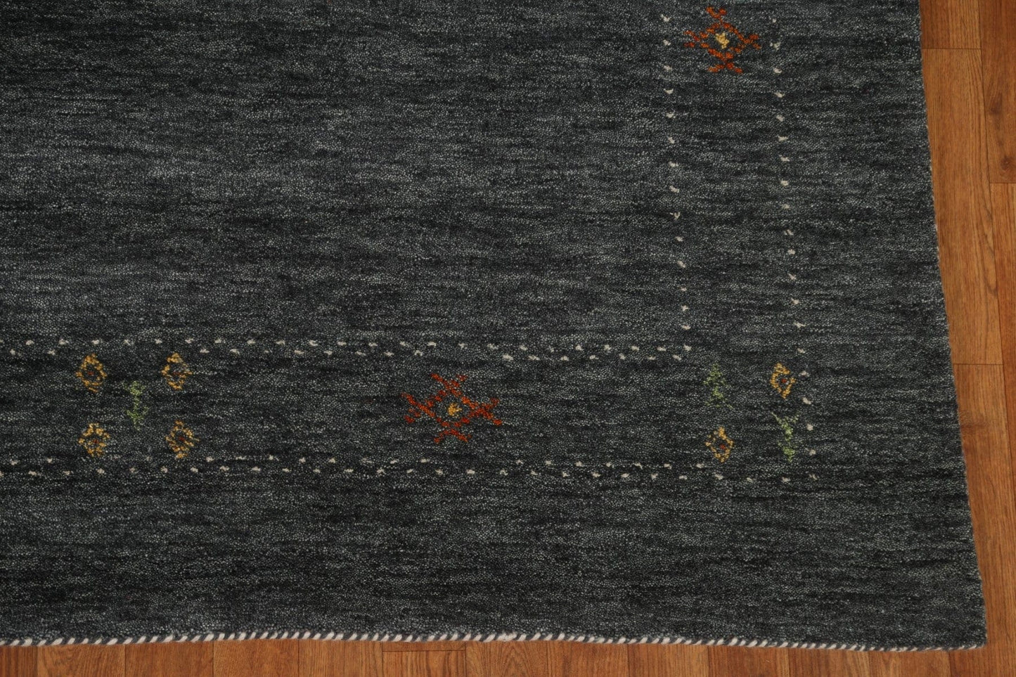 Charcoal Wool Gabbeh Area Rug 7x10