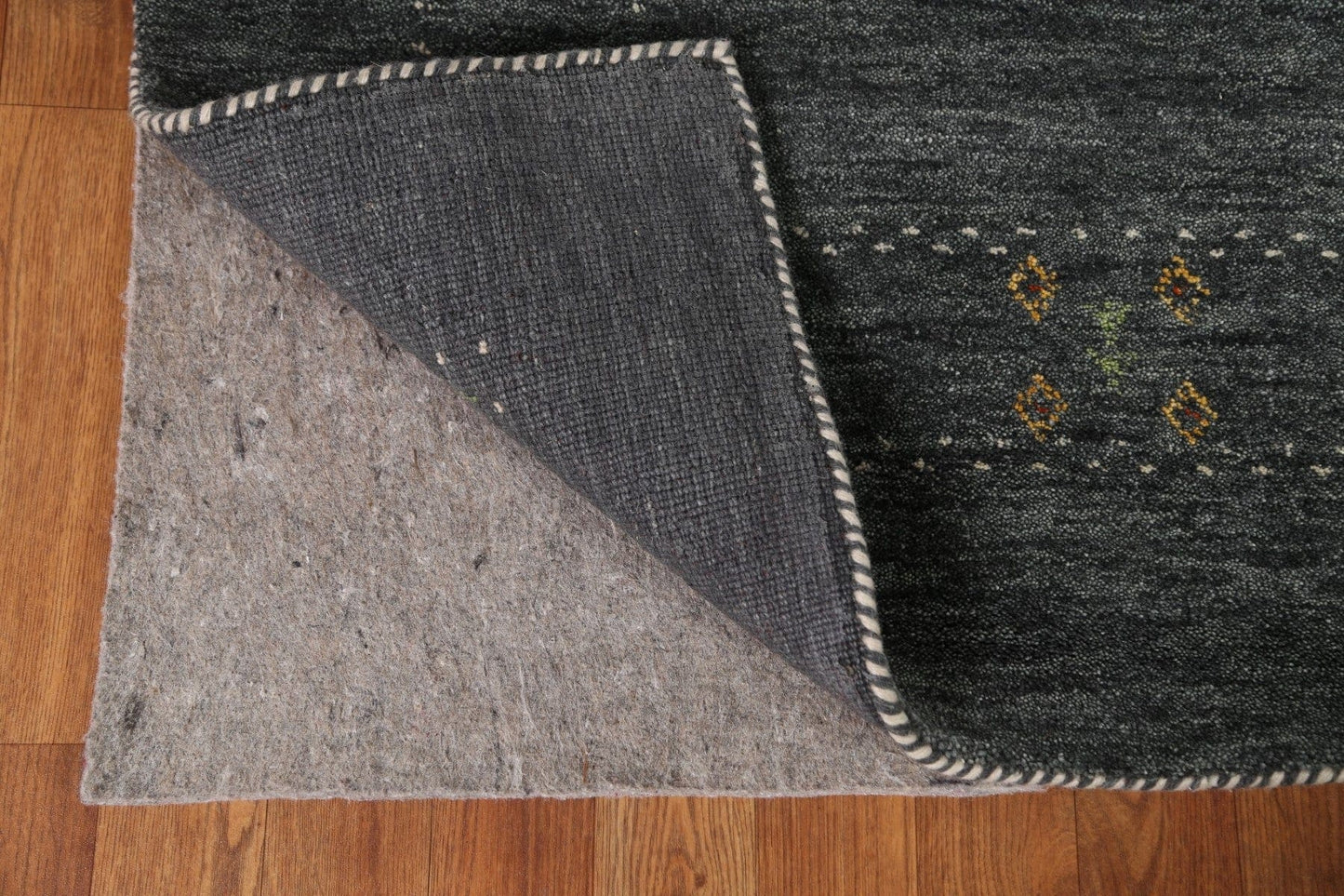 Charcoal Wool Gabbeh Area Rug 7x10