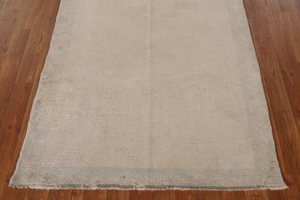 Antique Vegetable Dye Oushak Turkish Runner Rug 3x40