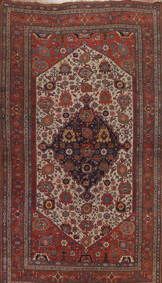 Pre-1900 Antique Vegetable Dye Bidjar Halvaei Persian Rug 8x12