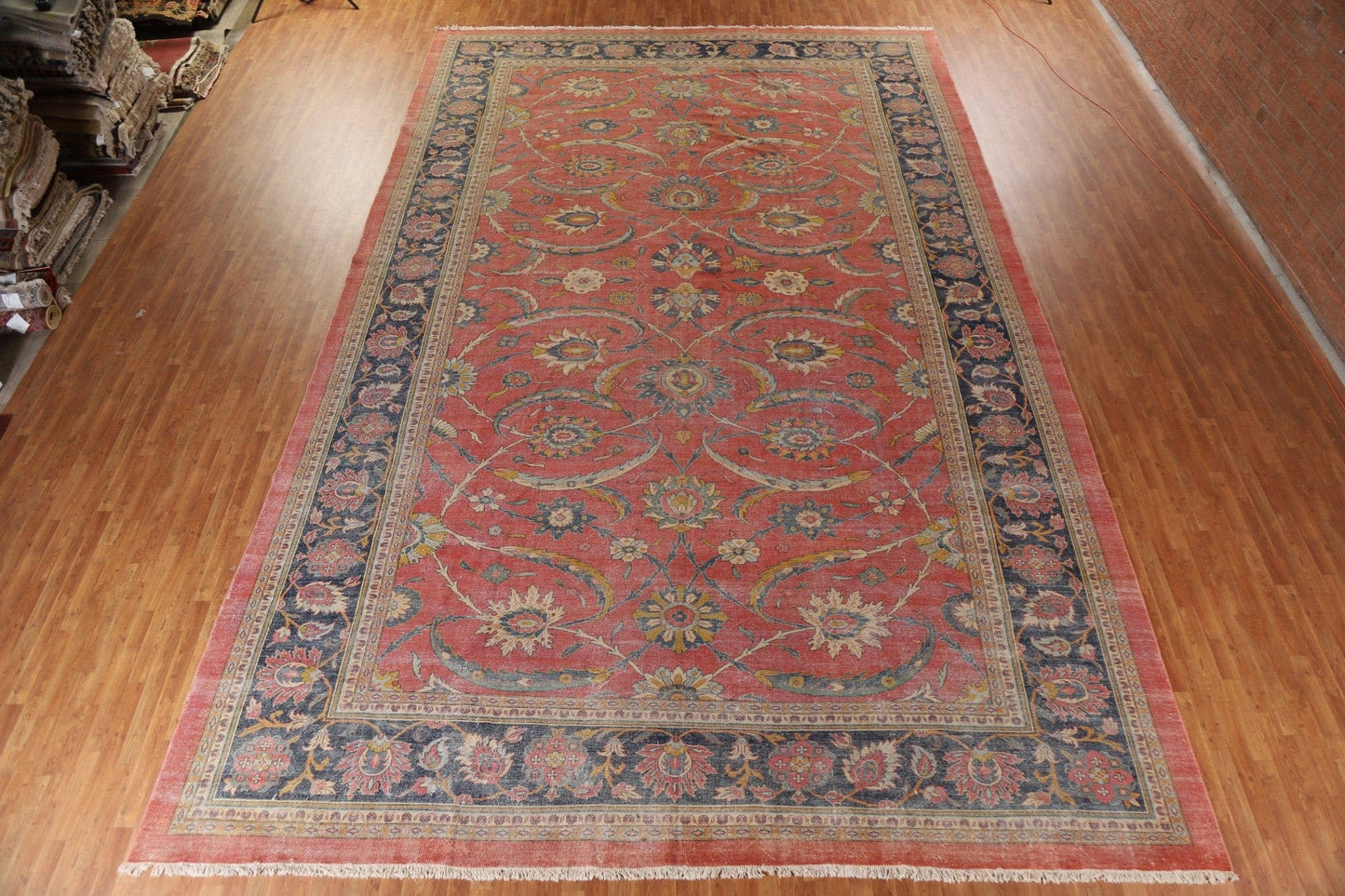 Antique Vegetable Dye Sultanabad Persian Large Rug 13x21