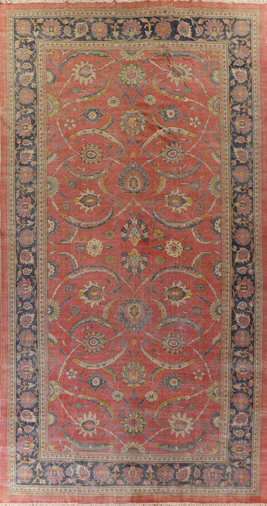 Antique Vegetable Dye Sultanabad Persian Large Rug 13x21