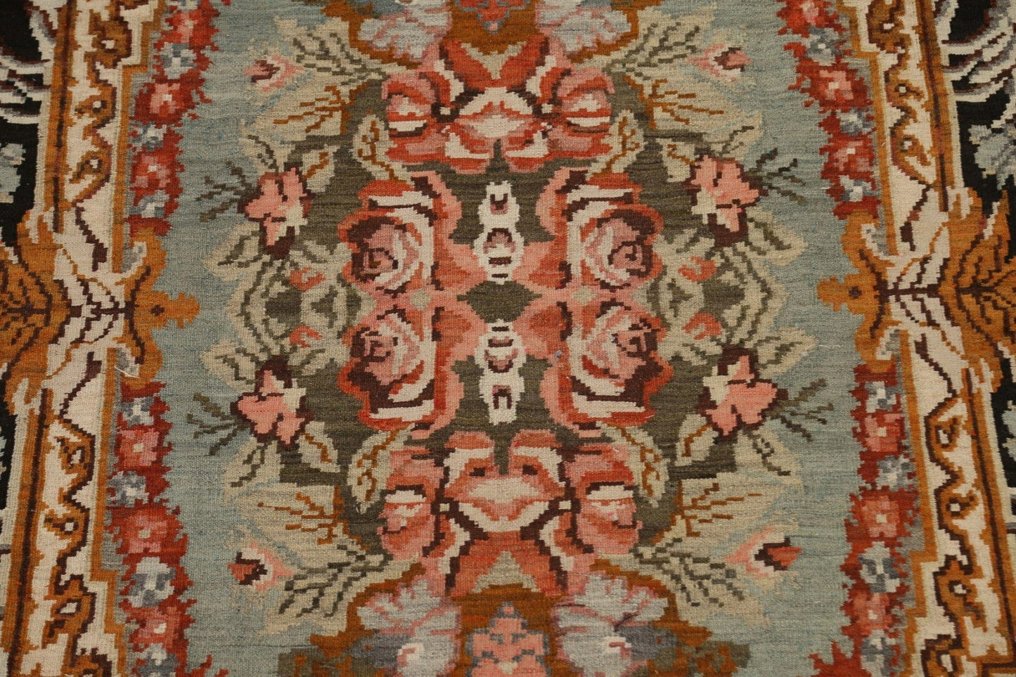 Vegetable Dye Kilim Turkish Area Rug 7x11