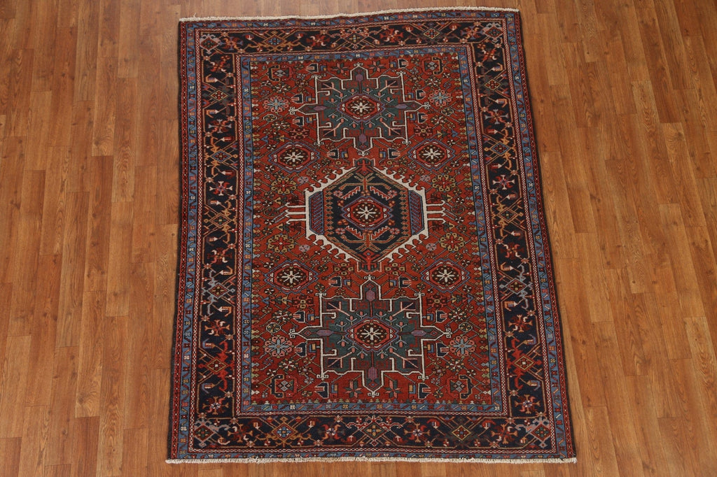 Antique Vegetable Dye Gharajeh Persian Area Rug 5x6