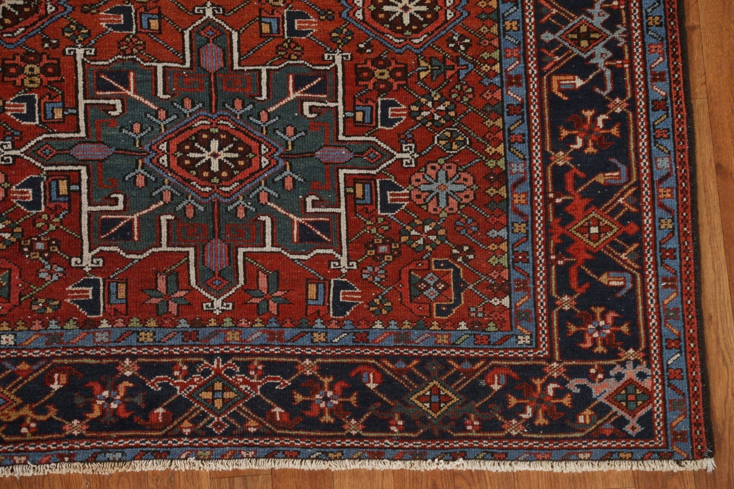 Antique Vegetable Dye Gharajeh Persian Area Rug 5x6