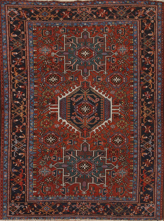 Antique Vegetable Dye Gharajeh Persian Area Rug 5x6