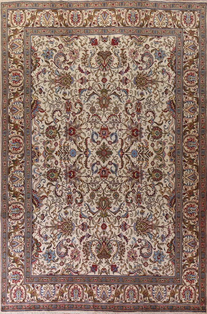 All-Over Floral Tabriz Persian Area Rug 10x13