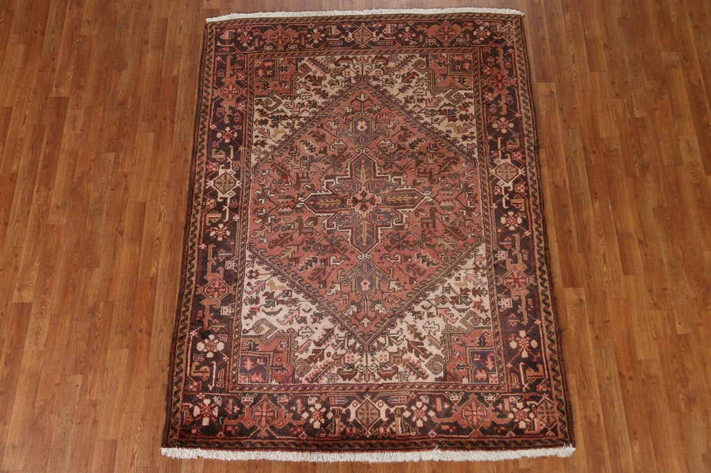 Vintage Heriz Persian Area Rug 5x7