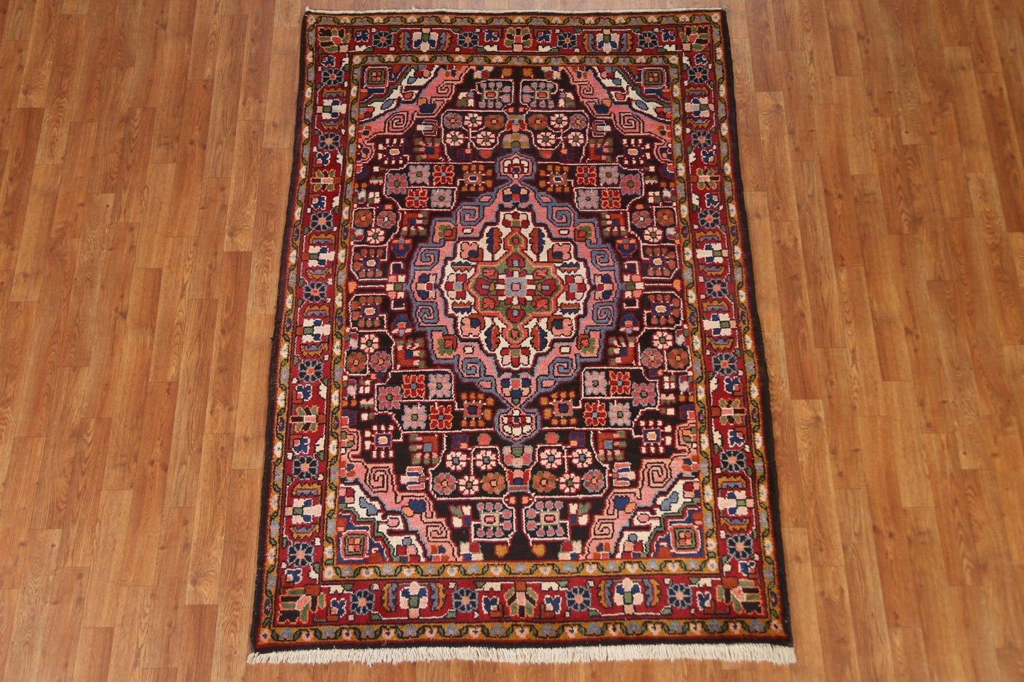 Vintage Hamedan Persian Area Rug 4x7