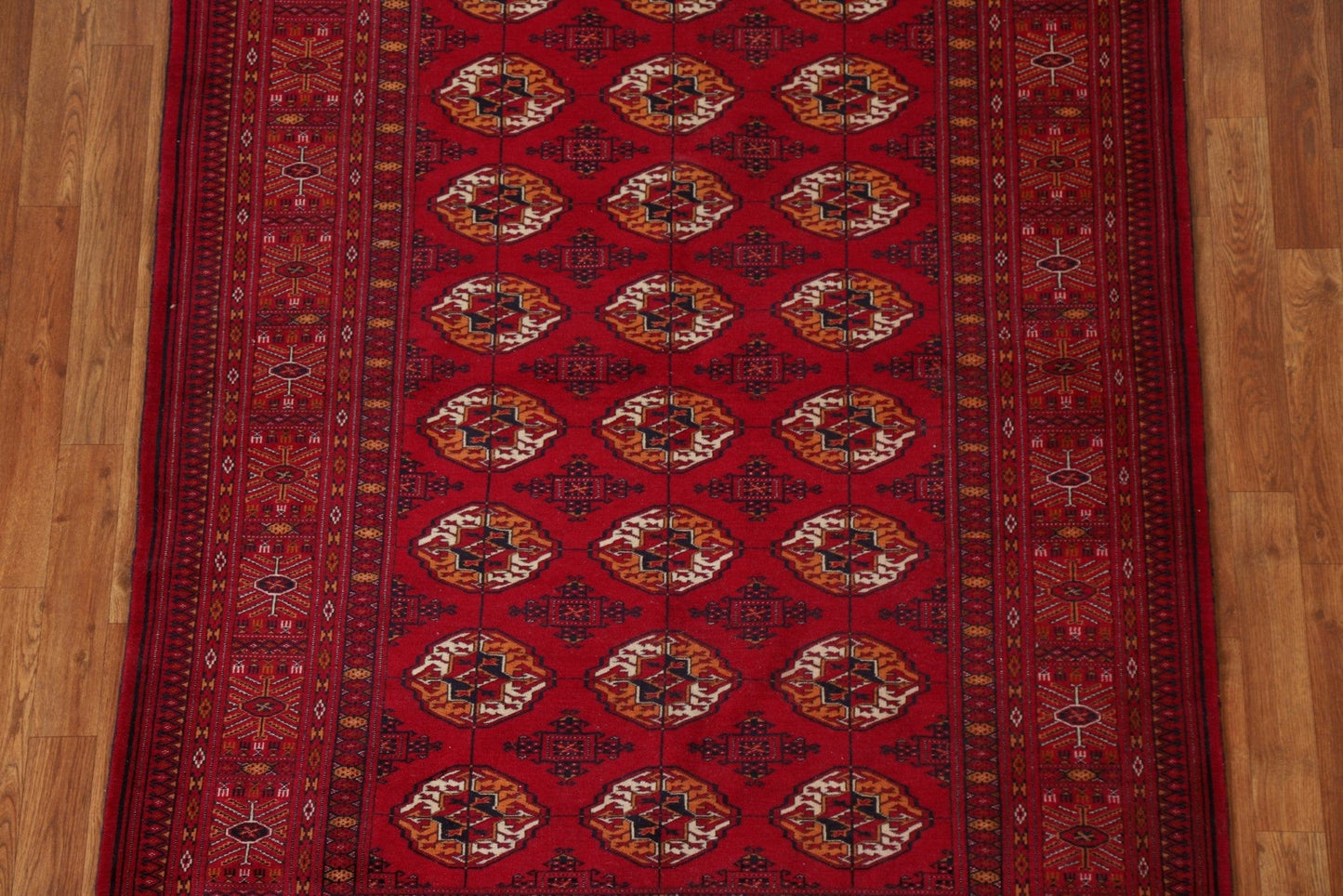 Red Bokhara Geometric Area Rug 5x6