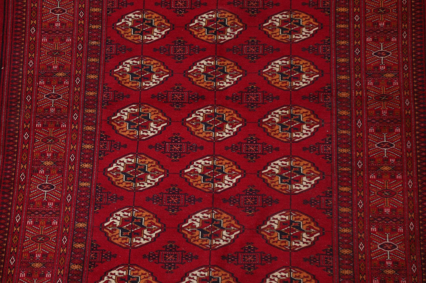 Red Bokhara Geometric Area Rug 5x6