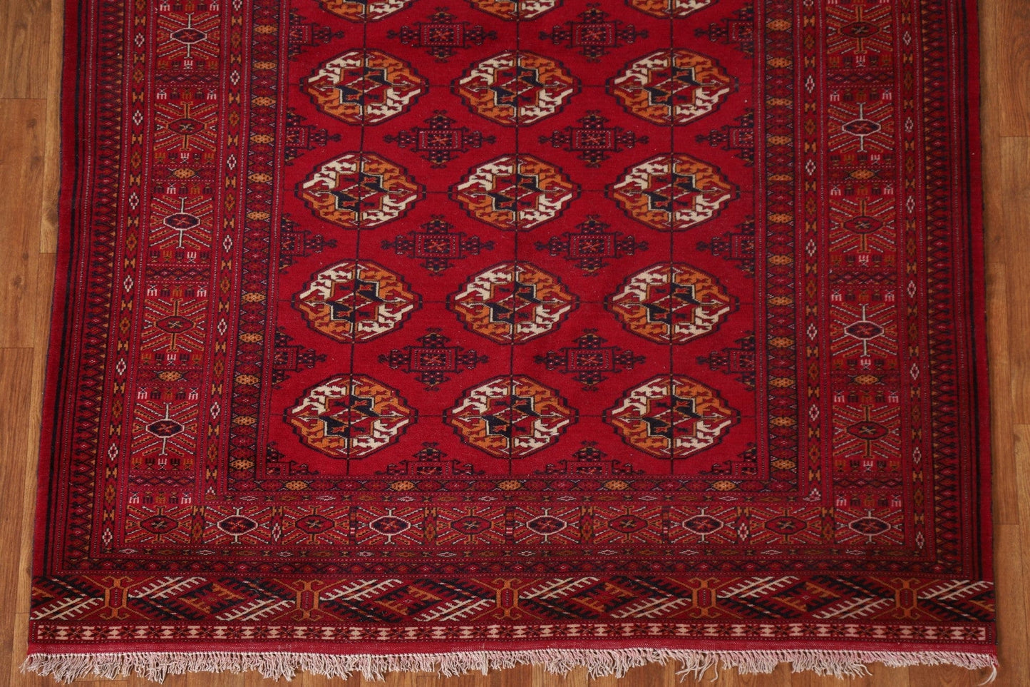 Red Bokhara Geometric Area Rug 5x6