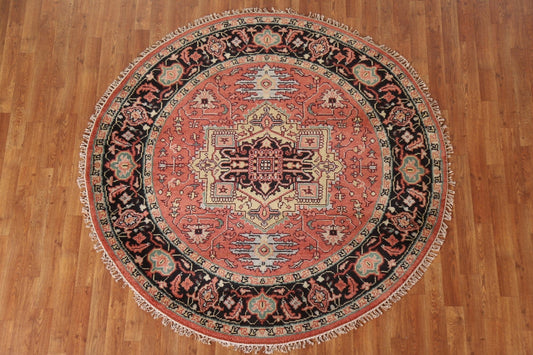 Round Heriz Serapi Area Rug 6x6