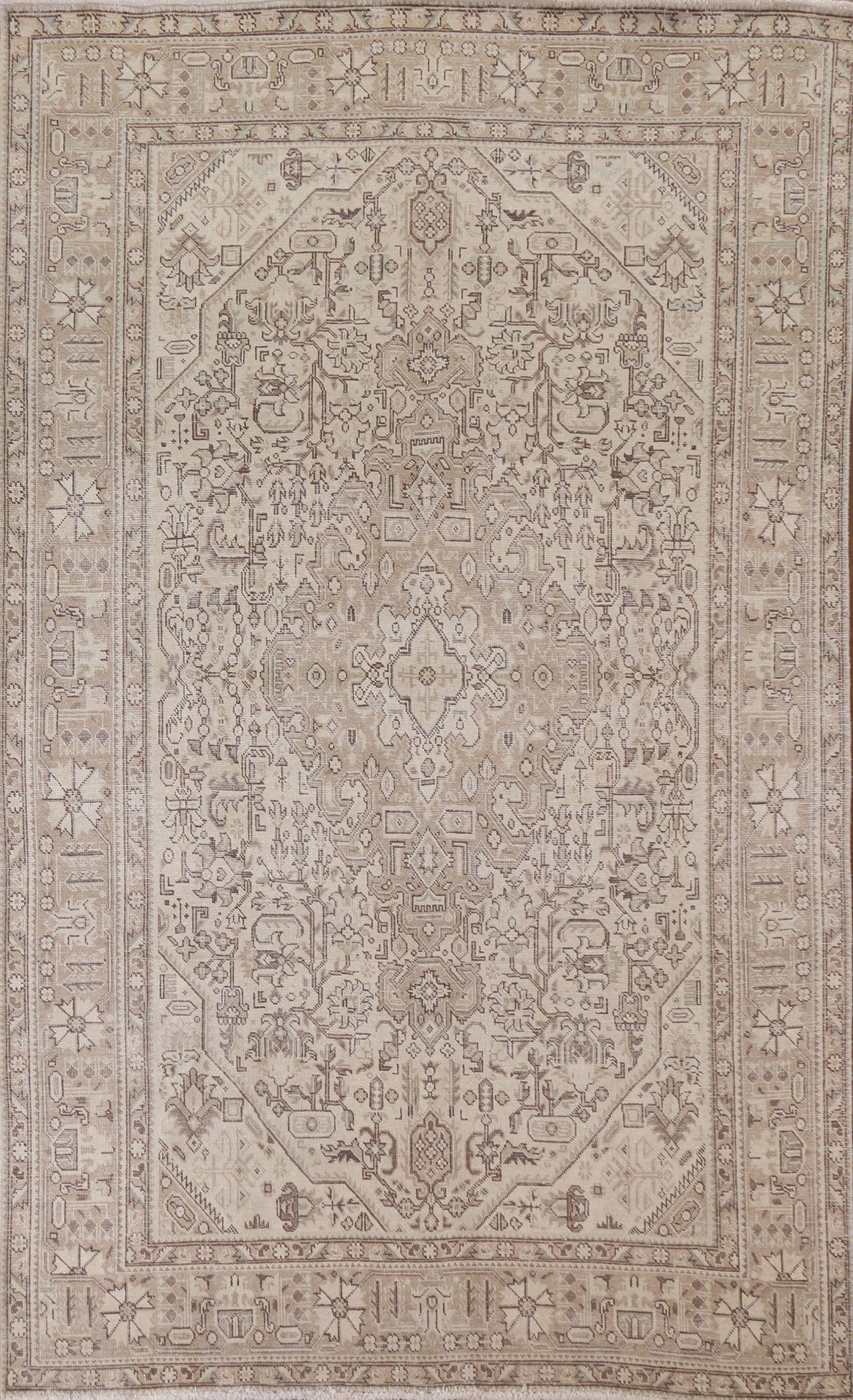 Distressed Wool Tabriz Persian Area Rug 6x10