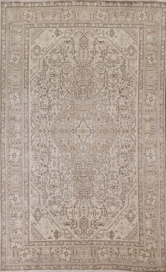 Distressed Wool Tabriz Persian Area Rug 6x10