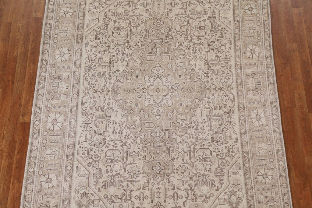 Distressed Wool Tabriz Persian Area Rug 6x10