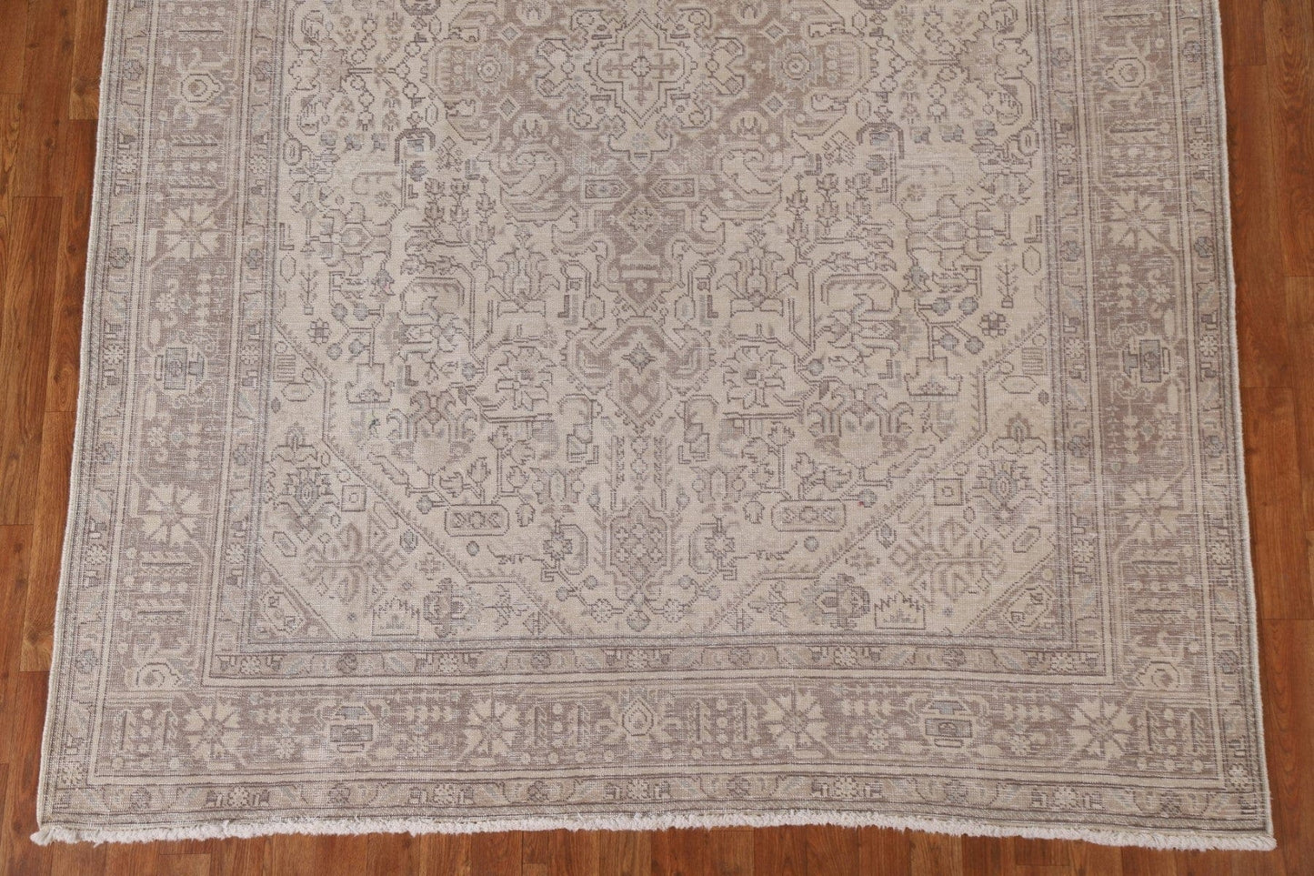 Distressed Geometric Tabriz Persian Area Rug 7x9