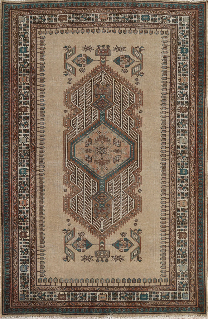 Tribal Wool Meshkin Persian Area Rug 4x6