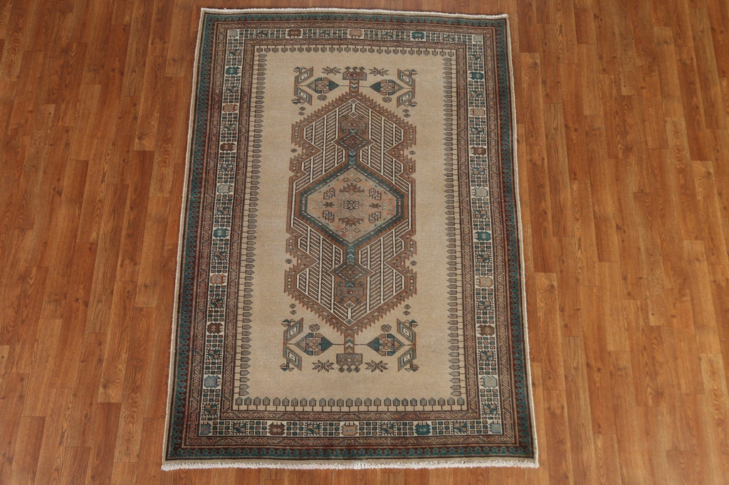 Tribal Wool Meshkin Persian Area Rug 4x6