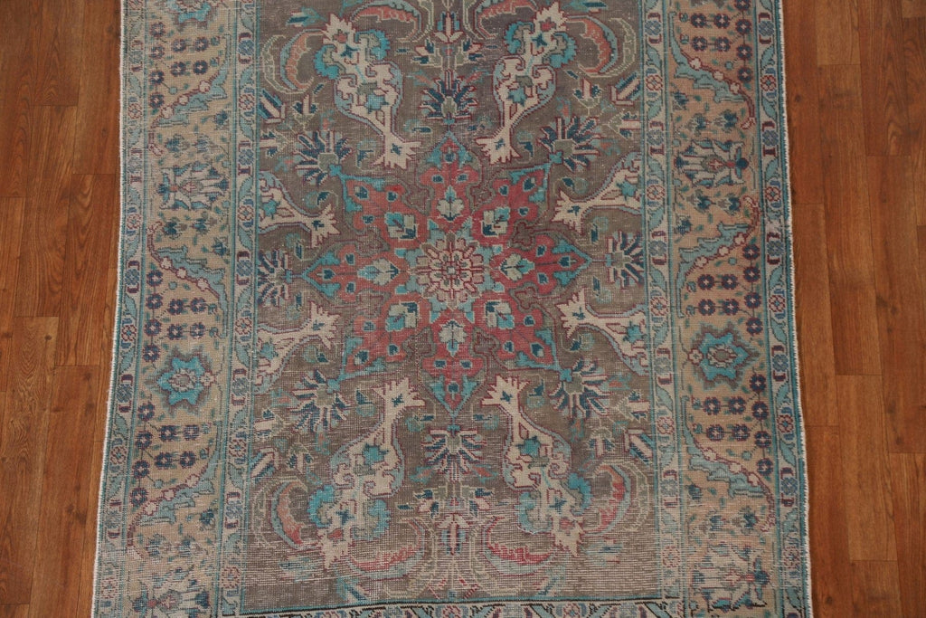 Distressed Over-Dyed Tabriz Persian Area Rug 4x6