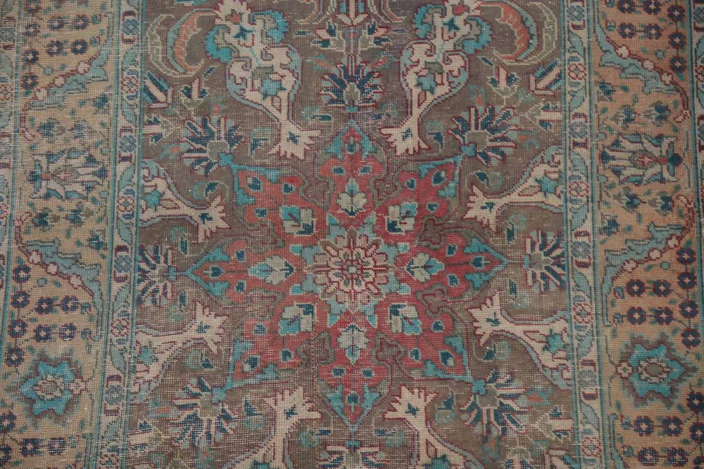 Distressed Over-Dyed Tabriz Persian Area Rug 4x6