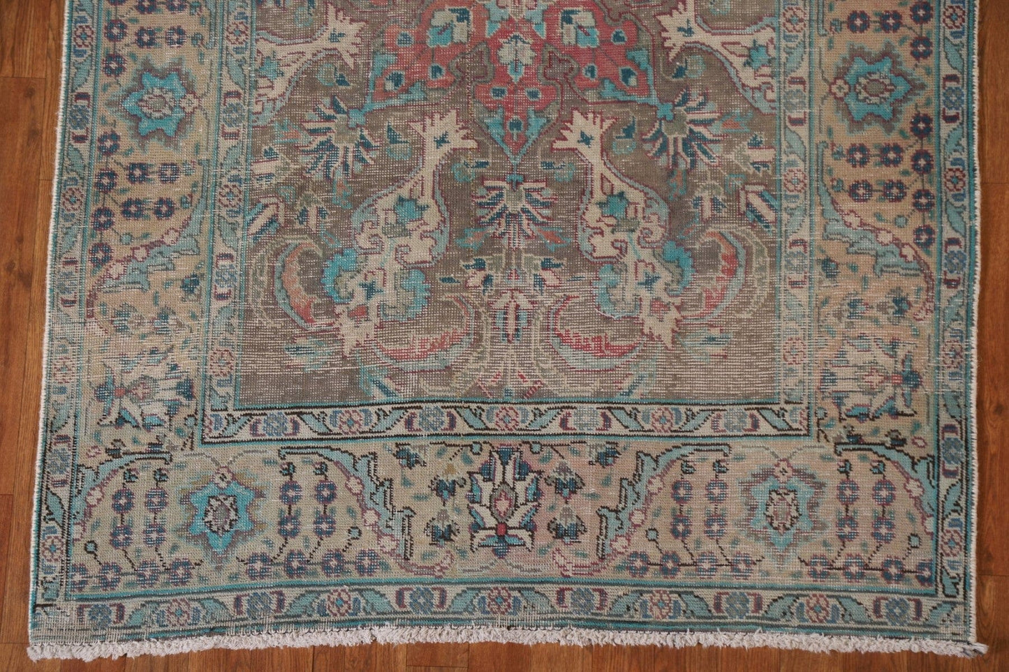 Distressed Over-Dyed Tabriz Persian Area Rug 4x6