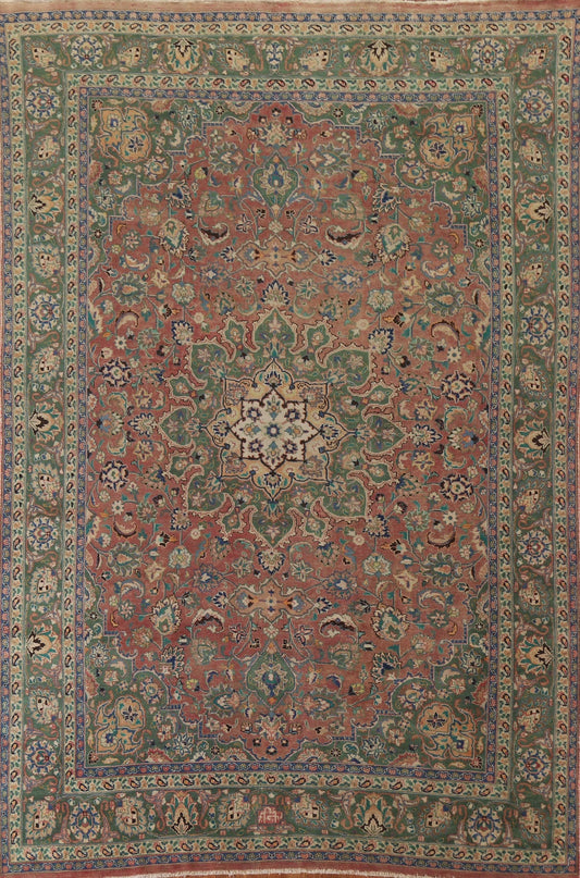 Distressed Over-Dyed Mashad Persian Area Rug 8x11