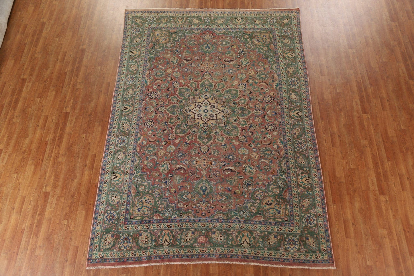 Distressed Over-Dyed Mashad Persian Area Rug 8x11