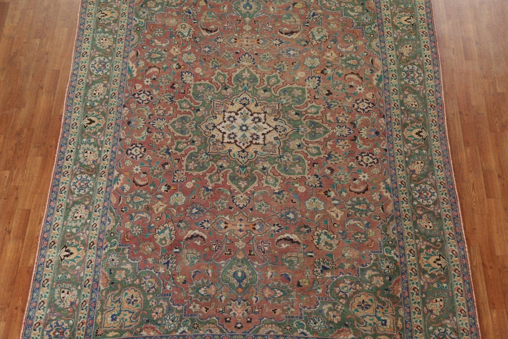 Distressed Over-Dyed Mashad Persian Area Rug 8x11