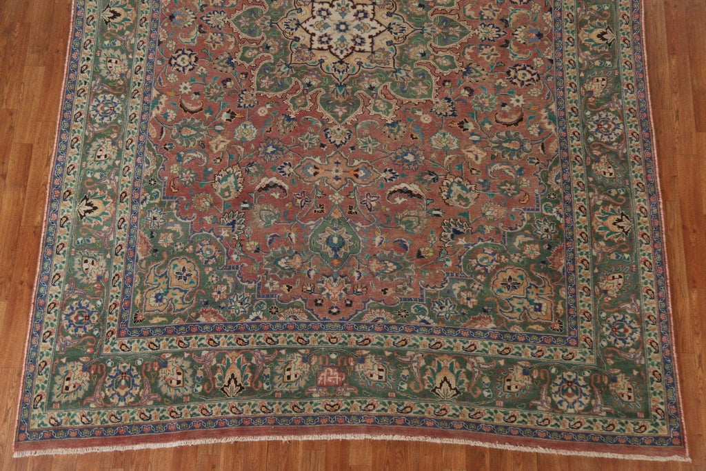 Distressed Over-Dyed Mashad Persian Area Rug 8x11