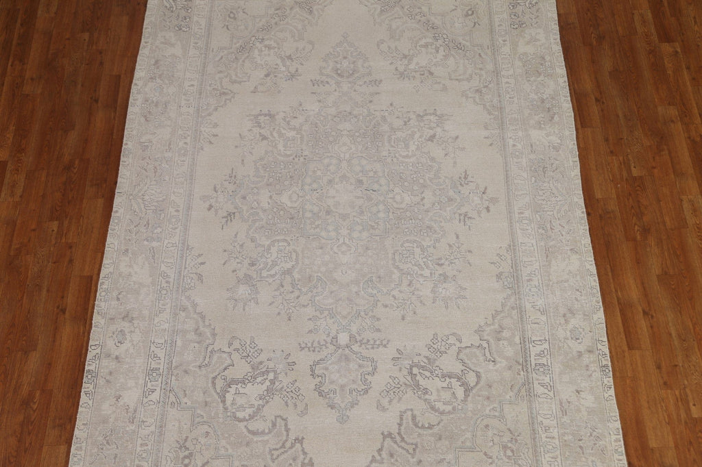 Distressed Muted Tabriz Persian Area Rug 6x9