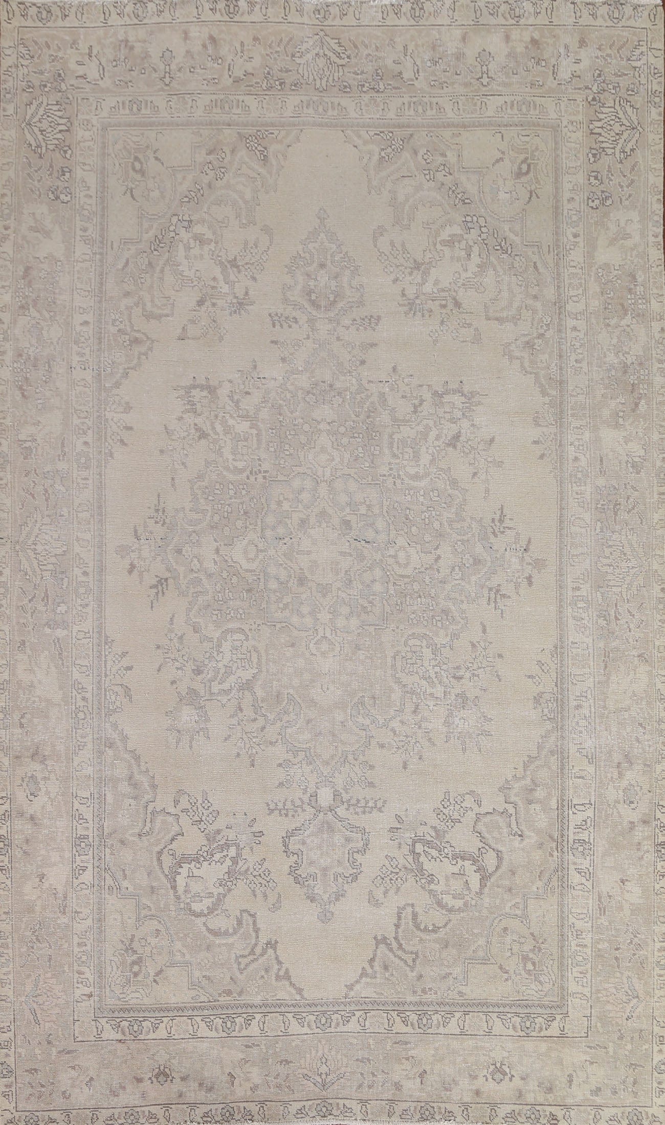 Distressed Muted Tabriz Persian Area Rug 6x9