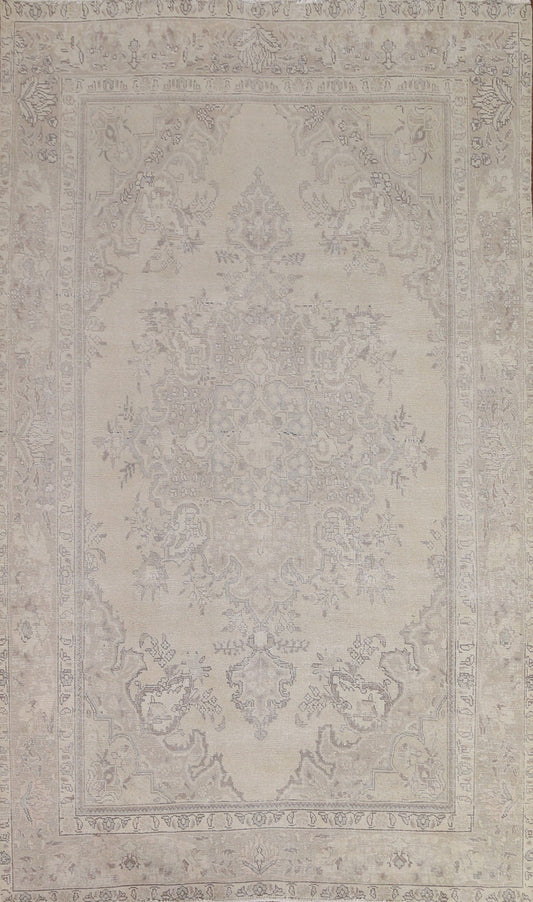 Distressed Muted Tabriz Persian Area Rug 6x9