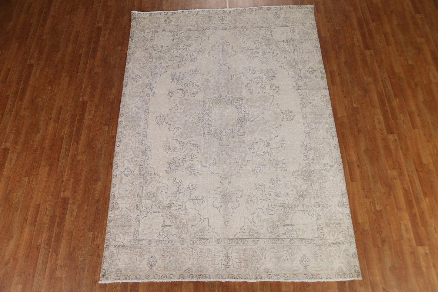 Muted Distressed Tabriz Persian Area Rug 7x9