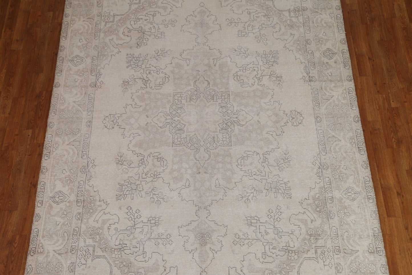 Muted Distressed Tabriz Persian Area Rug 7x9