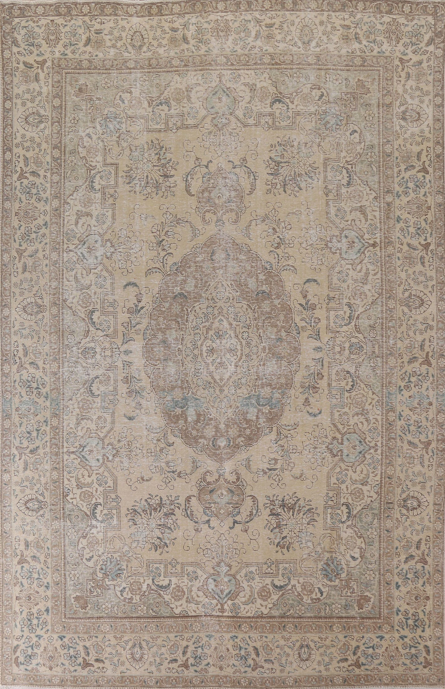 Distressed Wool Tabriz Persian Area Rug 8x12