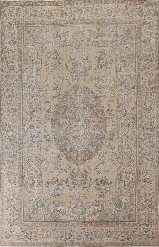 Distressed Wool Tabriz Persian Area Rug 8x12