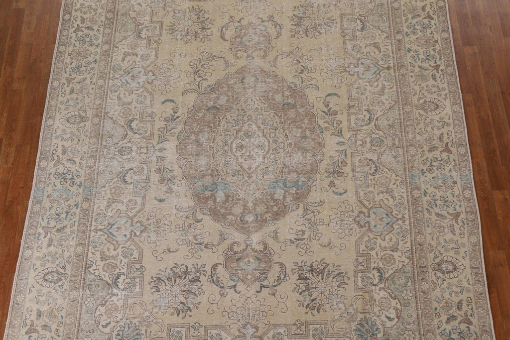 Distressed Wool Tabriz Persian Area Rug 8x12