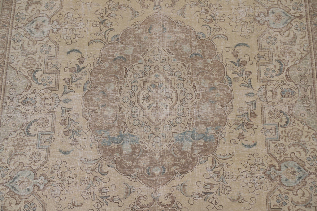 Distressed Wool Tabriz Persian Area Rug 8x12