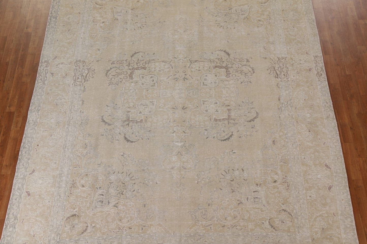 Distressed Muted Tabriz Persian Area Rug 10x12