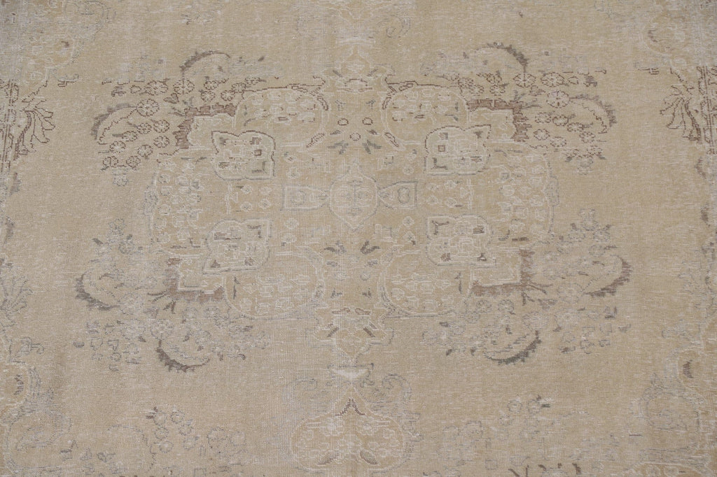 Distressed Muted Tabriz Persian Area Rug 10x12