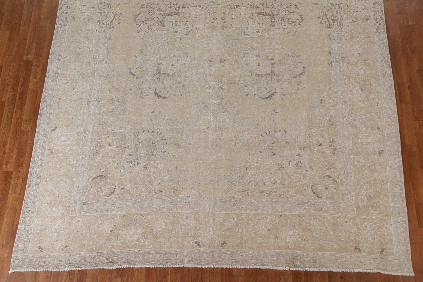 Distressed Muted Tabriz Persian Area Rug 10x12