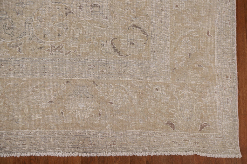 Distressed Muted Tabriz Persian Area Rug 10x12