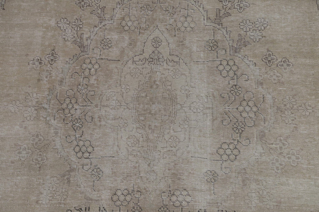 Distressed Muted Tabriz Persian Area Rug 7x10