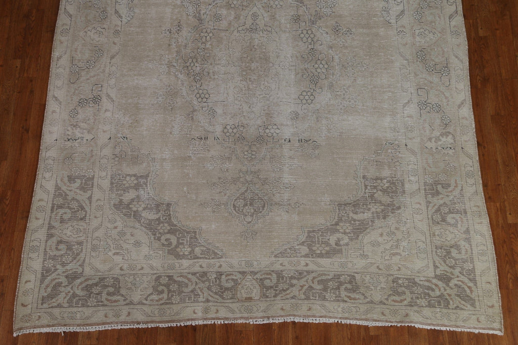 Distressed Muted Tabriz Persian Area Rug 7x10