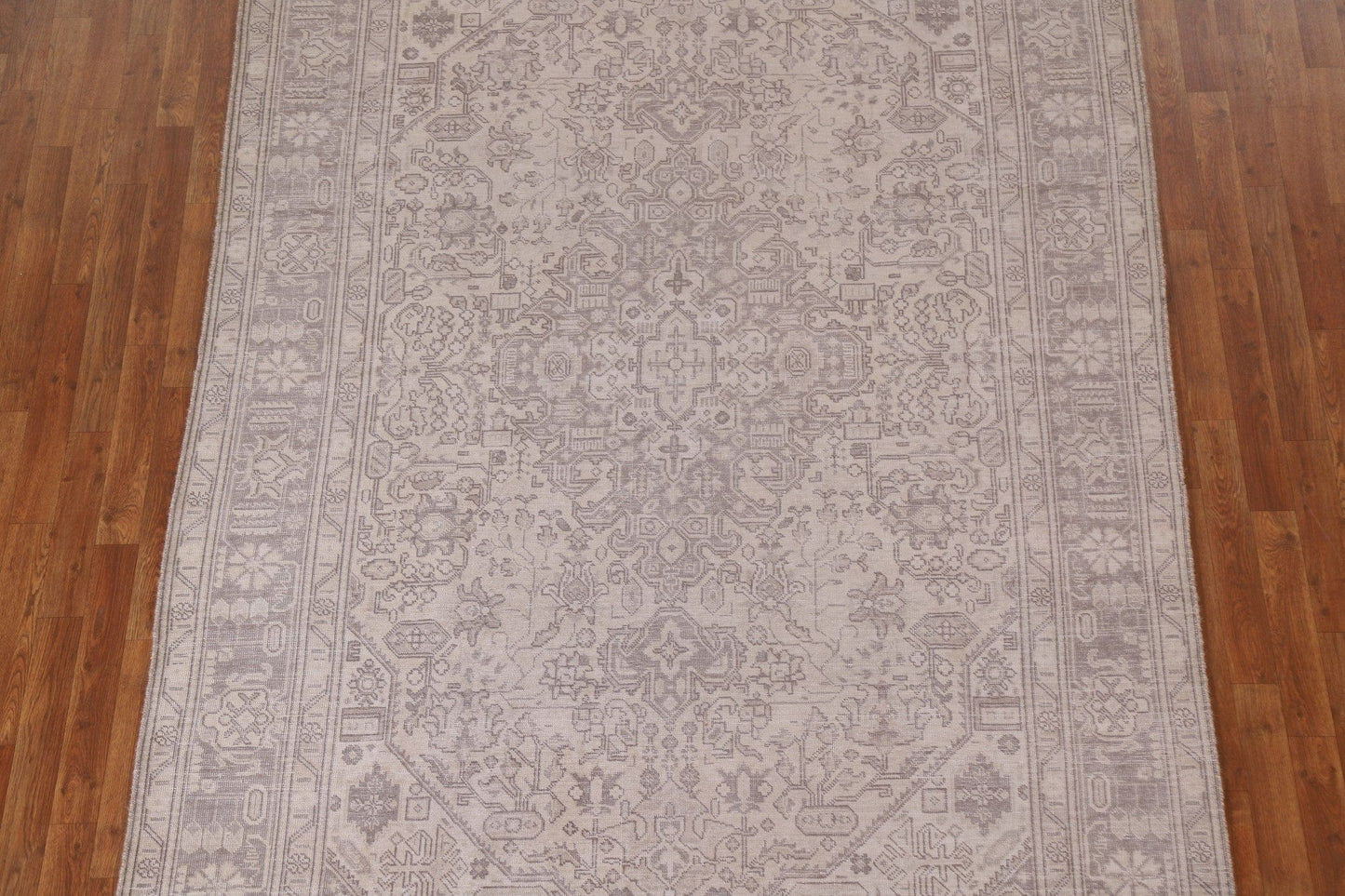 Distressed Geometric Tabriz Persian Area Rug 6x10