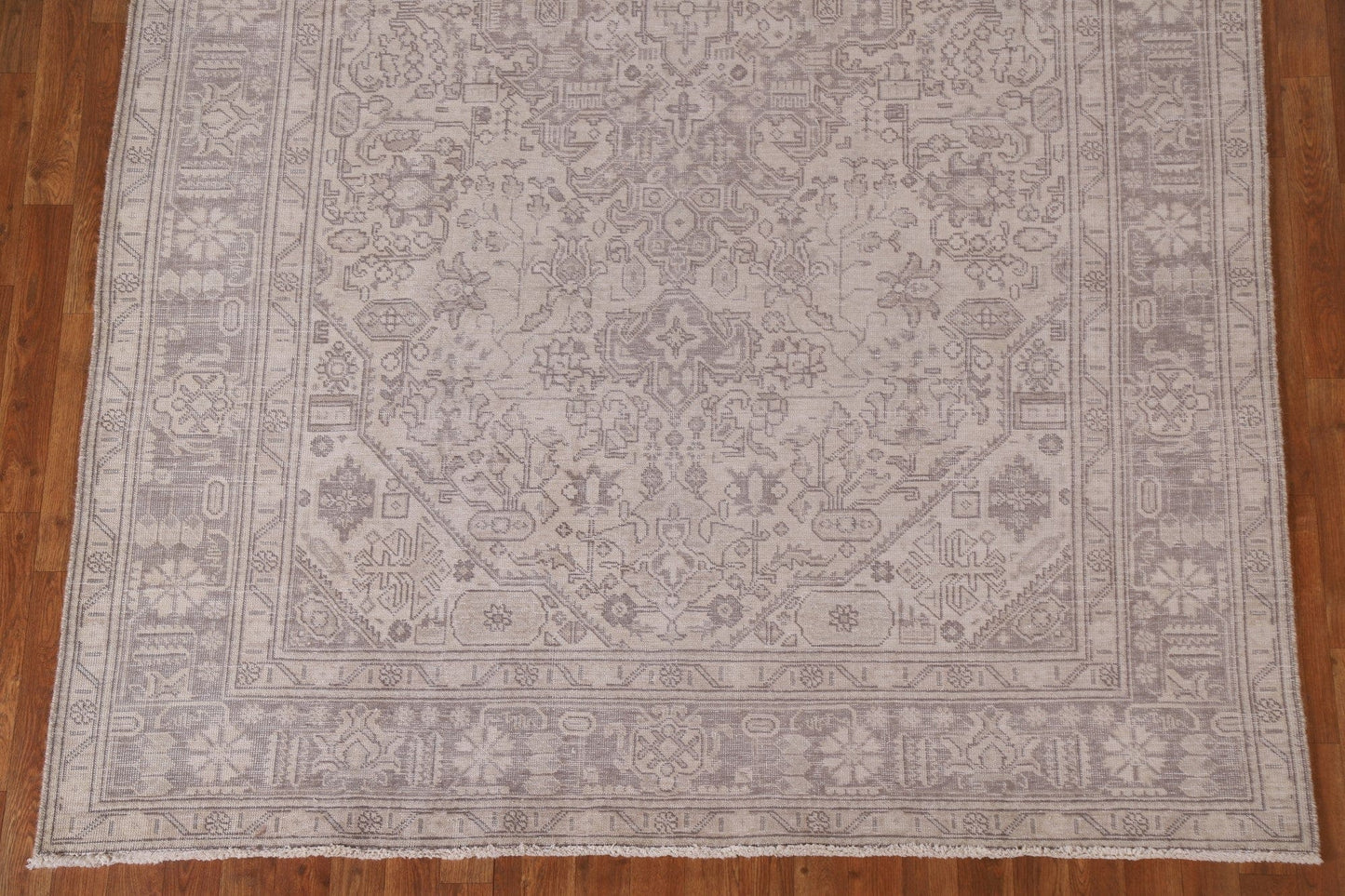 Distressed Geometric Tabriz Persian Area Rug 6x10