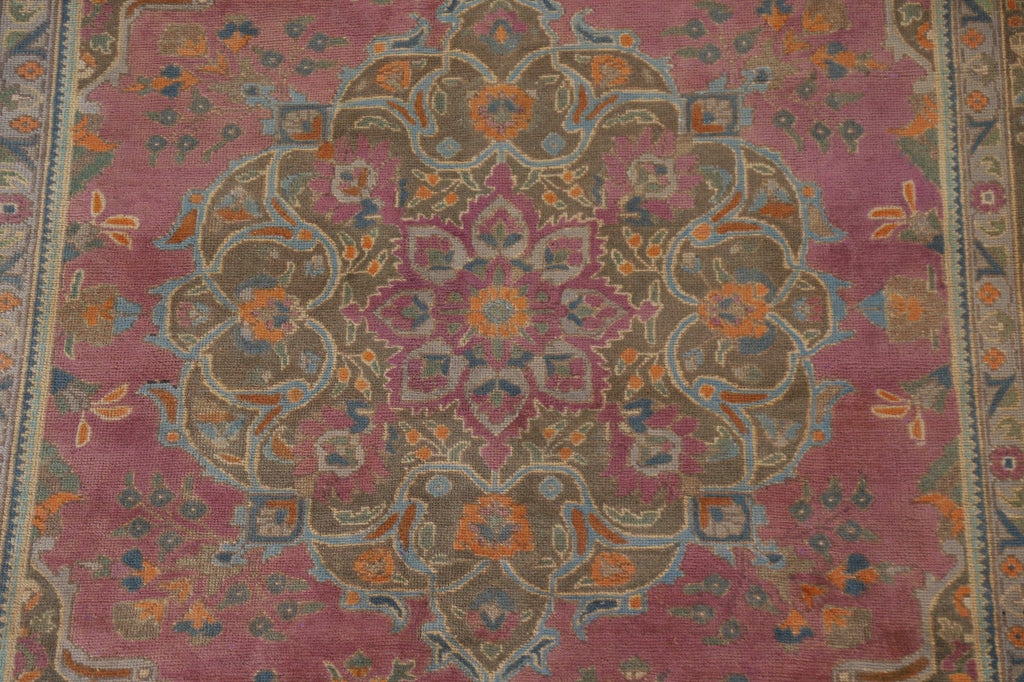 Distressed Over-Dyed Tabriz Persian Area Rug 7x9