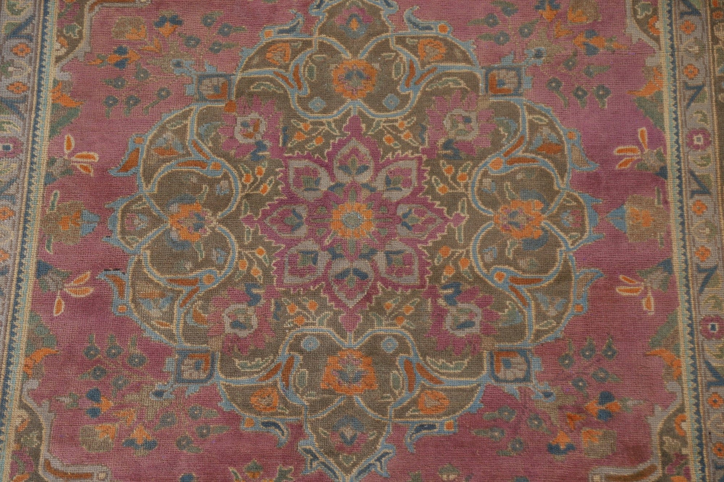 Distressed Over-Dyed Tabriz Persian Area Rug 7x9